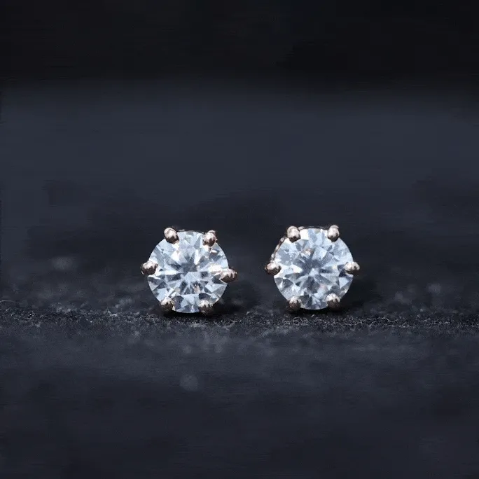Claw Set Moissanite Solitaire Cocktail Stud earrings