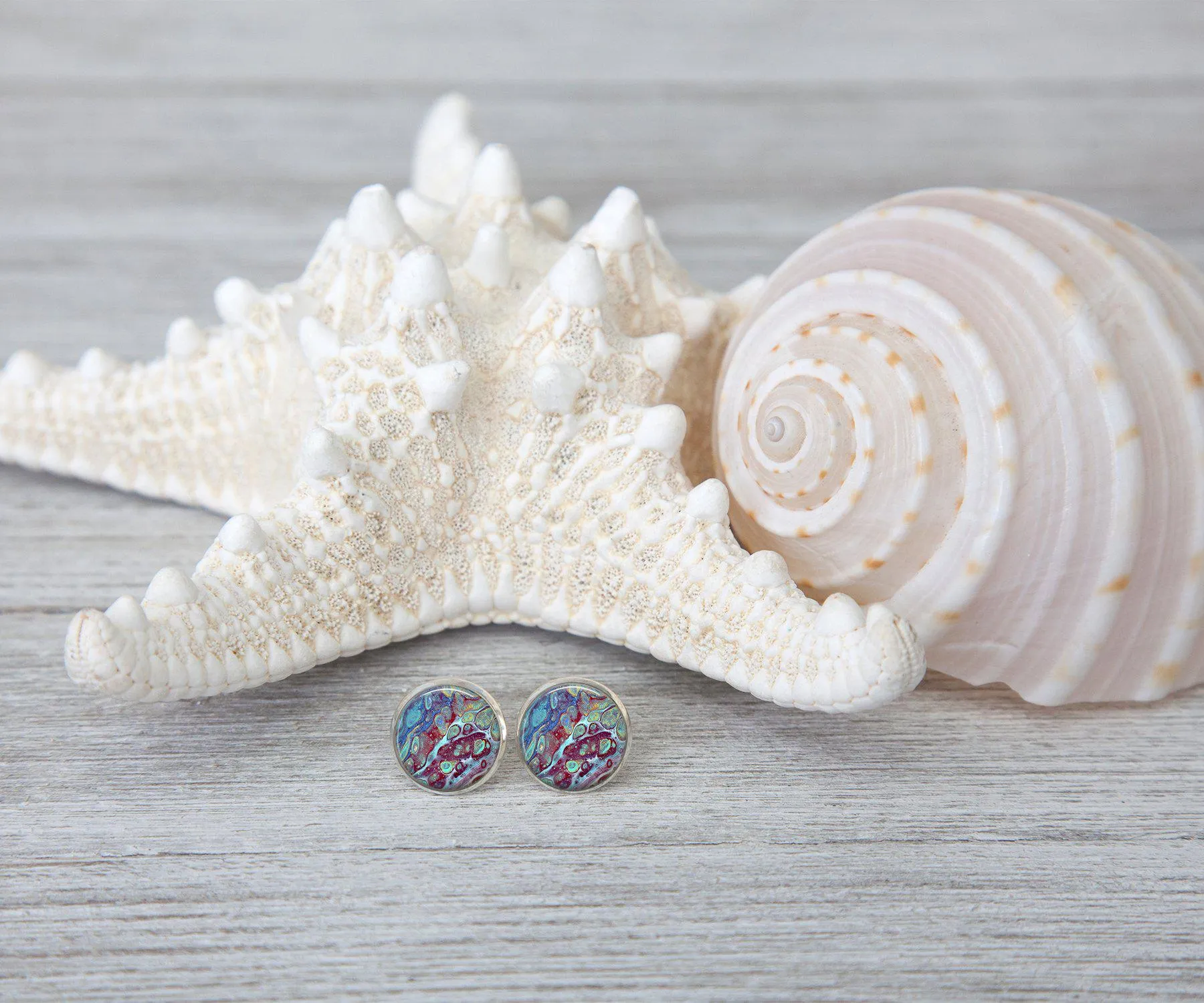 Coral Reef Stud Earrings | Handmade Beach Jewelry