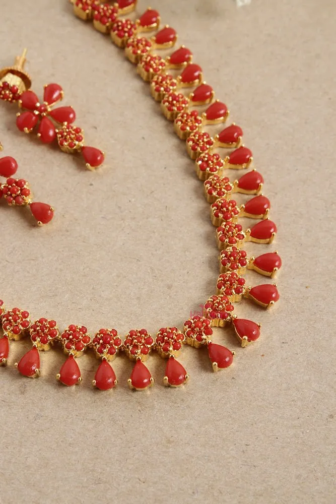 Coral Stone Choker Set