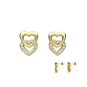 Crystal Clear Heart Stud Earrings