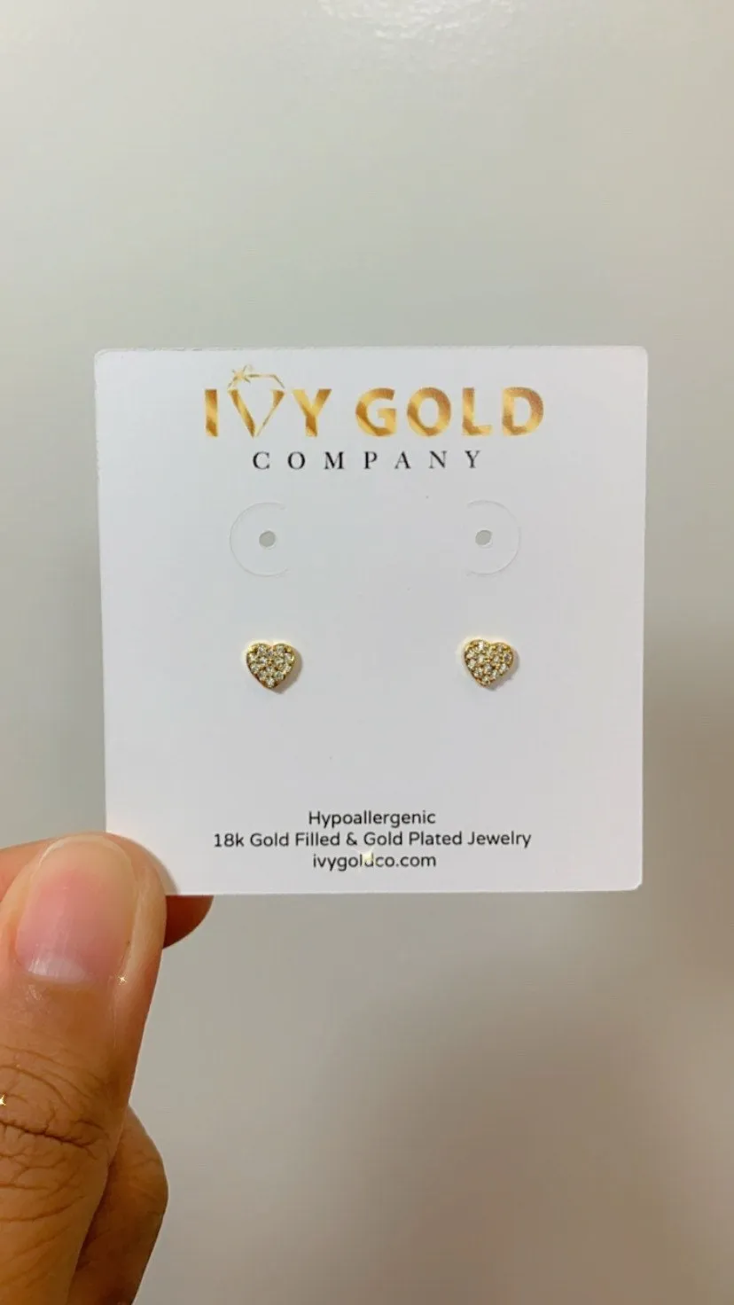 Dainty Heart CZ Stud Earrings, Heart Studs, gold heart earrings, 16k Gold Plated Heart Studs, minimalist heart stud earrings,