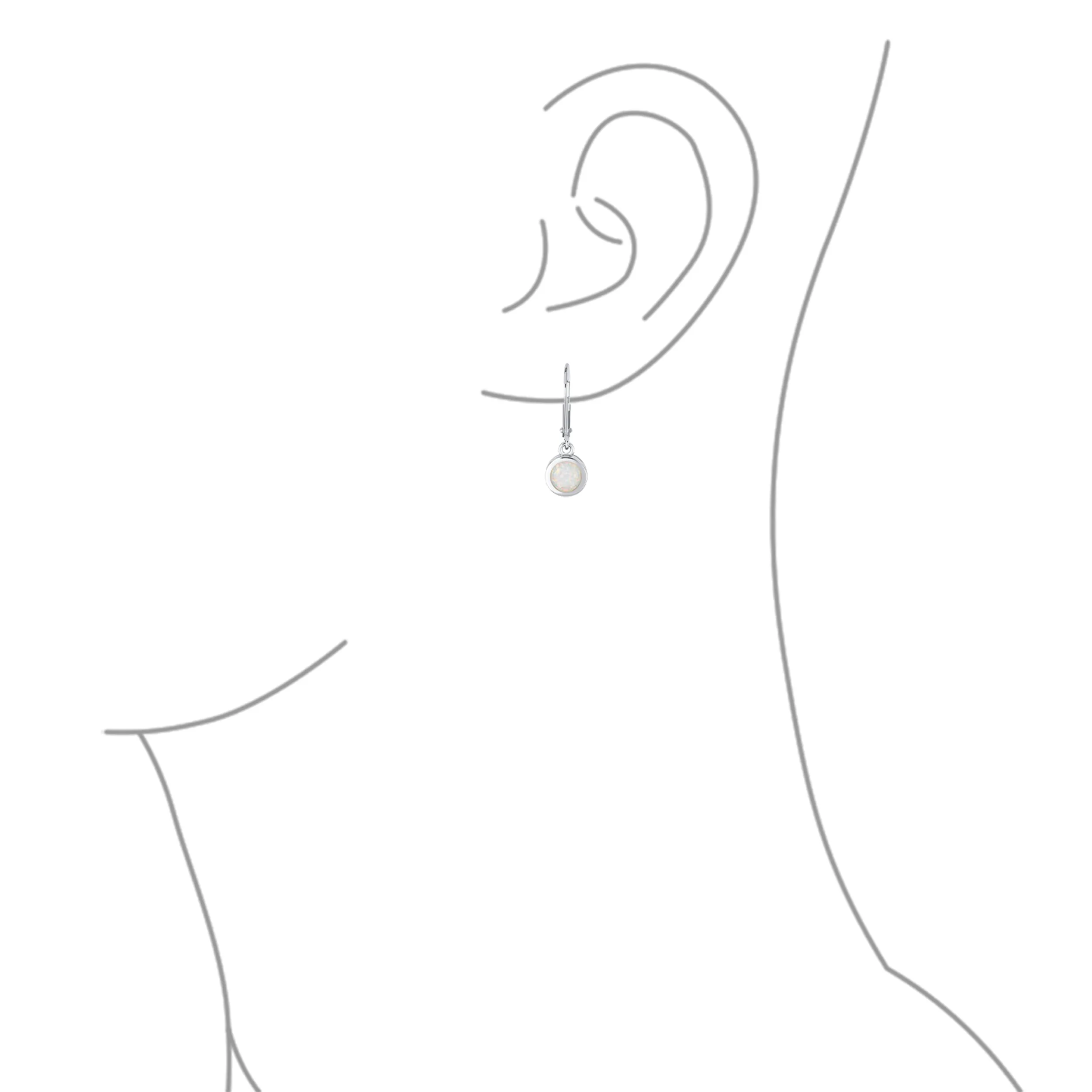 Dangle Gemstone Earrings Sterling Silver Opal Lever Back October Birthstone