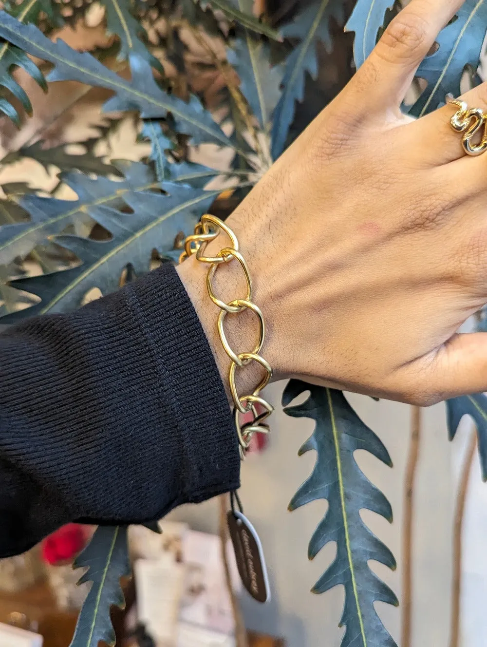 David Aubrey Large Gold Link Bracelet