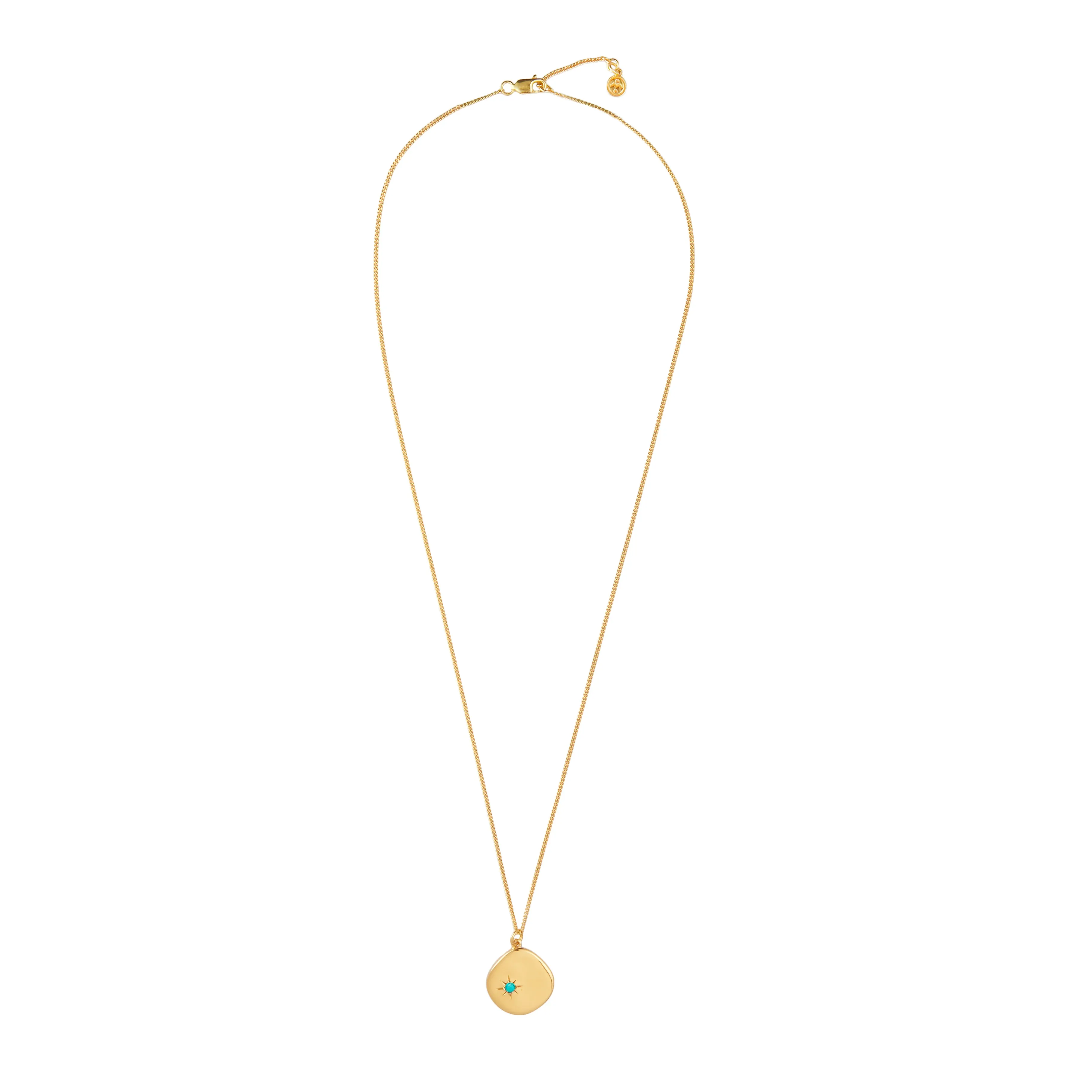 December Birthstone Necklace - 18 karat gold vermeil on sterling silver, turquoise