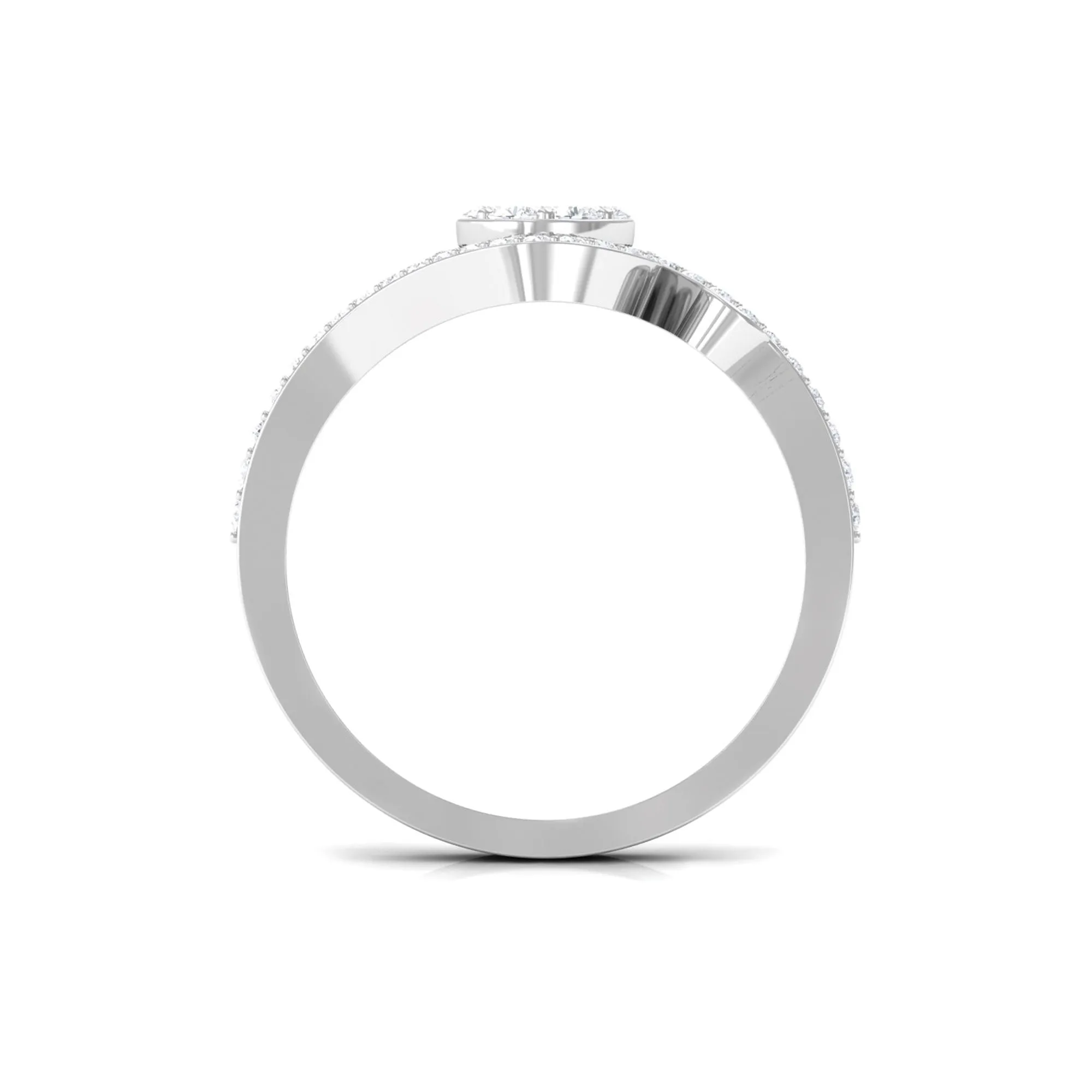 Designer Diamond Bypass Engagement Ring in Illusion Setting