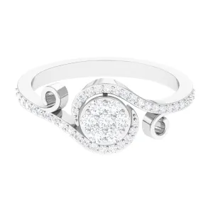 Designer Diamond Bypass Engagement Ring in Illusion Setting