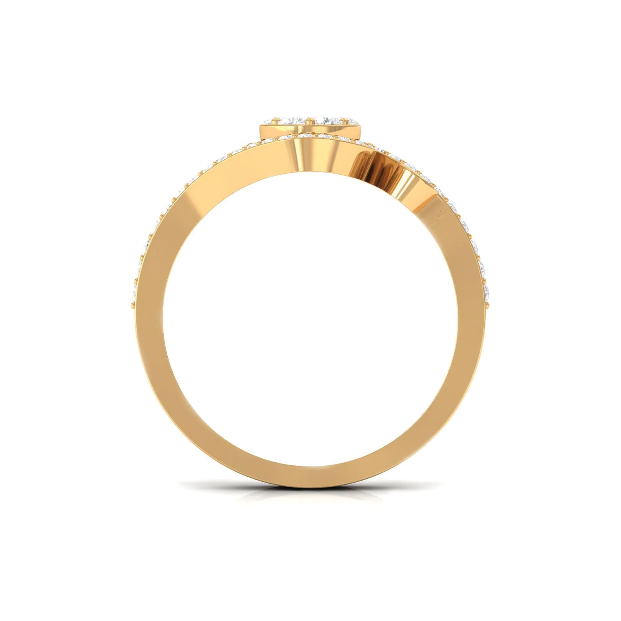 Designer Diamond Bypass Engagement Ring in Illusion Setting