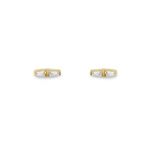 Diamond Bar Stud Earrings