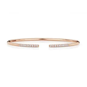 Diamond Jewellery 18ct Rose Gold Diamond Bangle BDQ110R