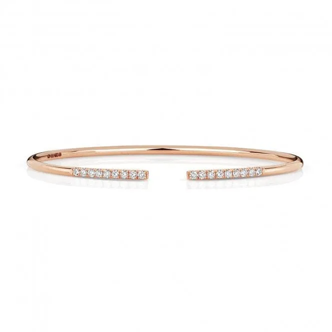 Diamond Jewellery 18ct Rose Gold Diamond Bangle BDQ110R