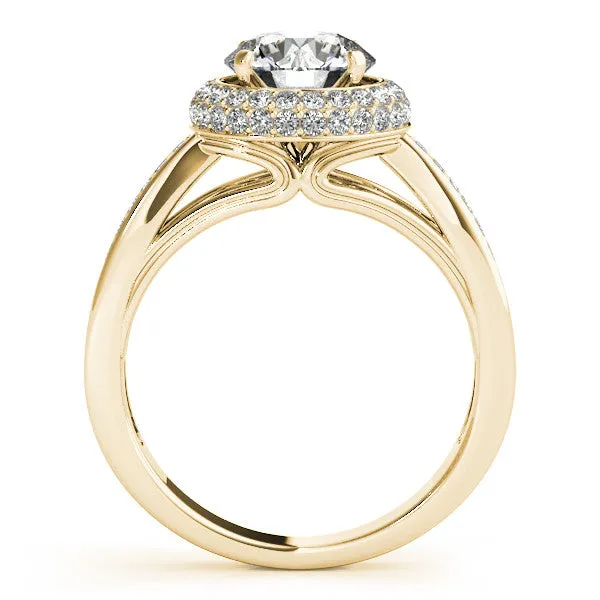 Diamond Pave Halo Engagement Ring - Raquel