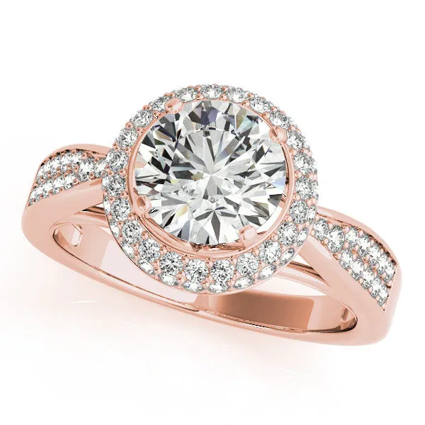 Diamond Pave Halo Engagement Ring - Raquel
