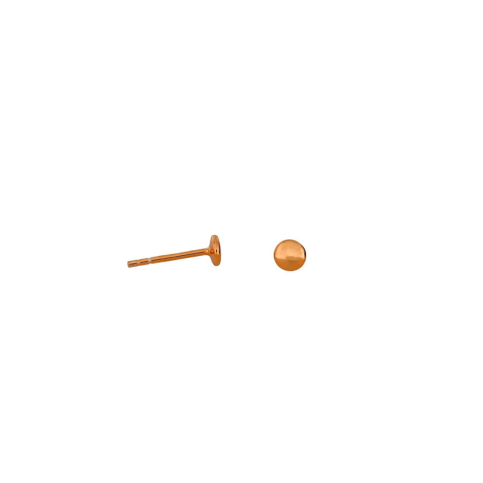 Double Curved Button Stud Earrings - Rose Gold Vermeil
