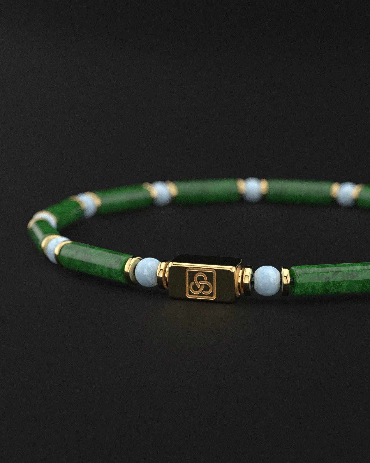 Emerald Jade   Turquoise Bracelet 4mm | PIPE