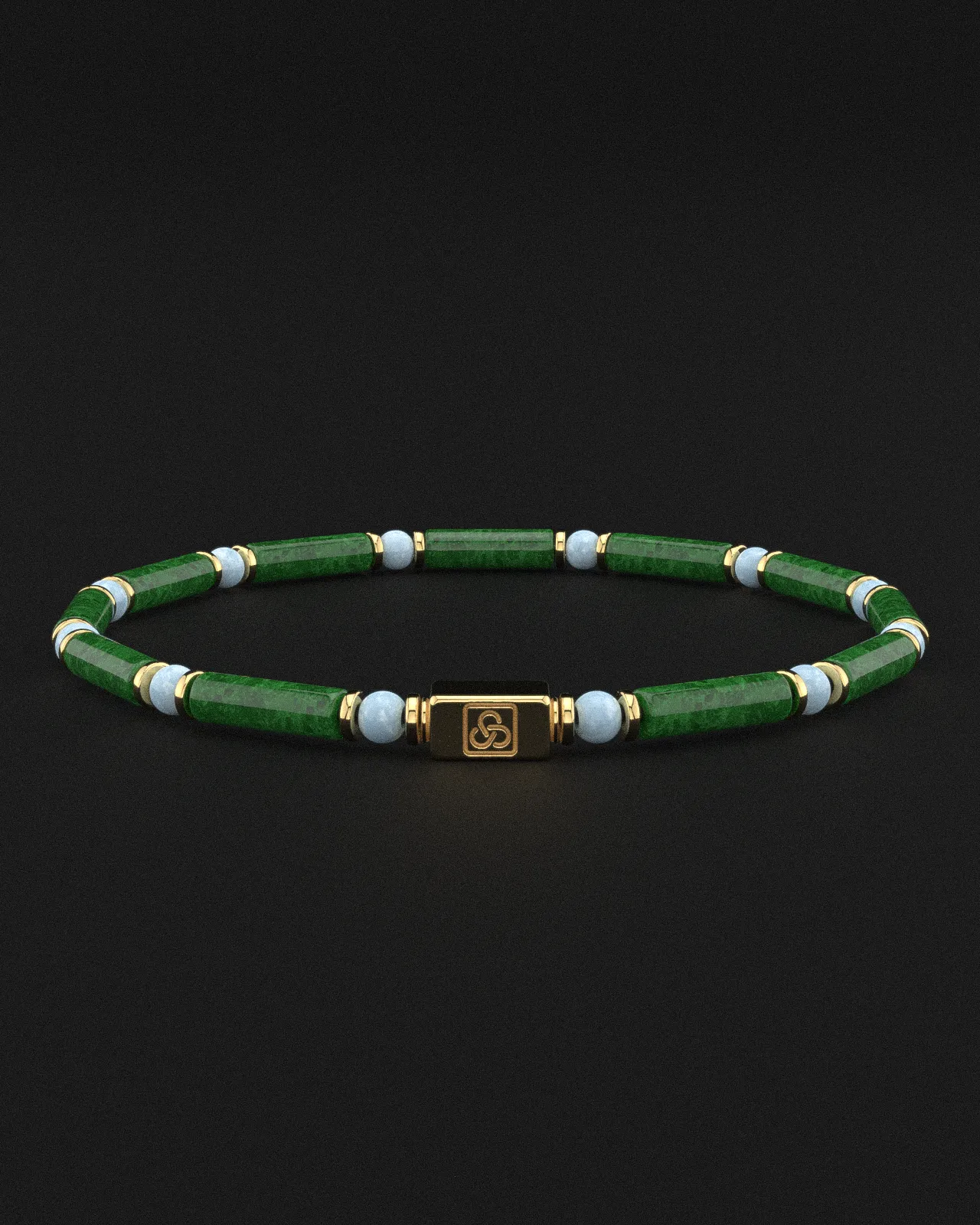 Emerald Jade   Turquoise Bracelet 4mm | PIPE