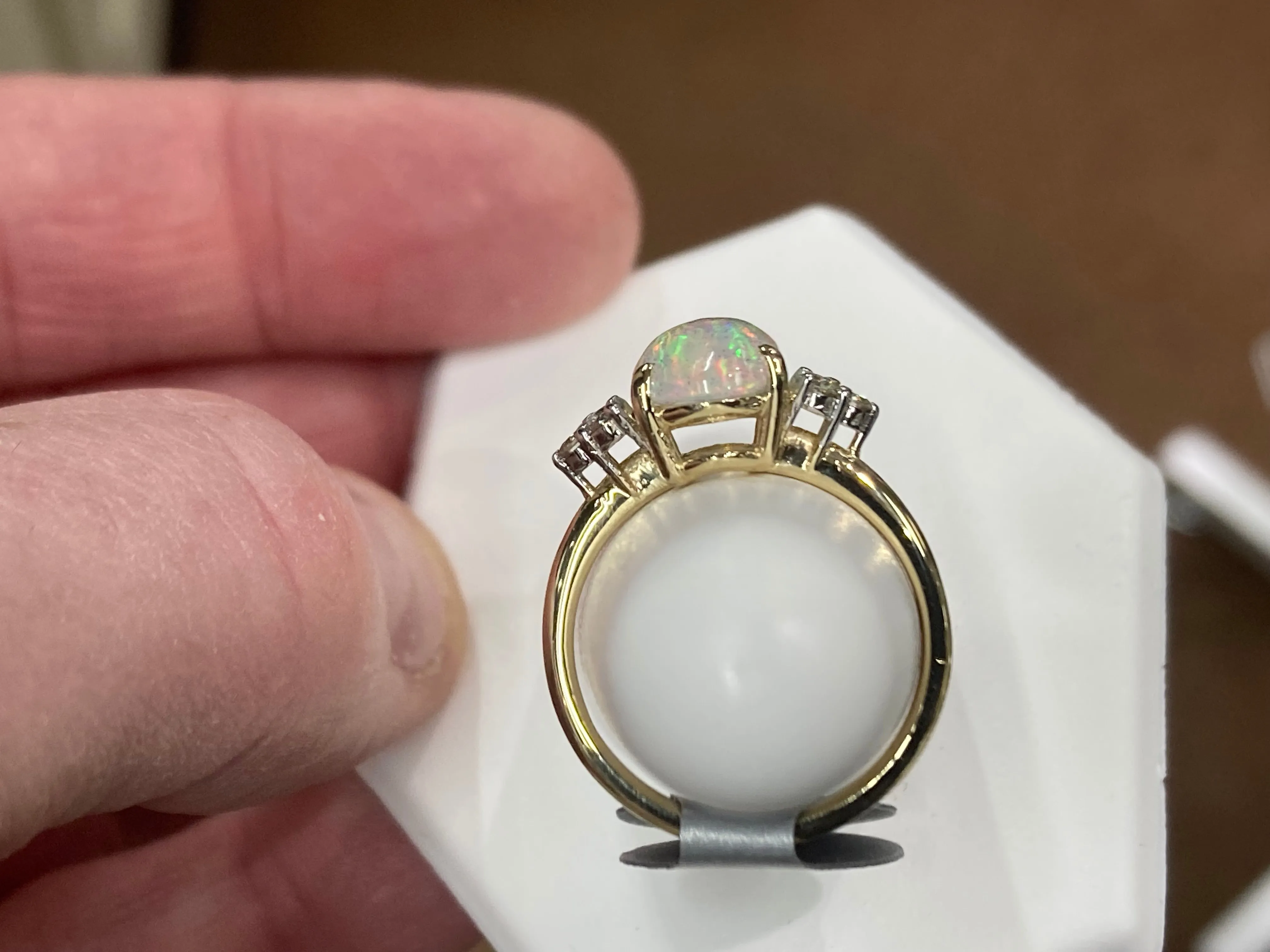 Ethiopian Opal And Diamond Gold Ring
