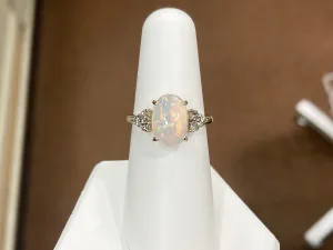 Ethiopian Opal And Diamond Gold Ring