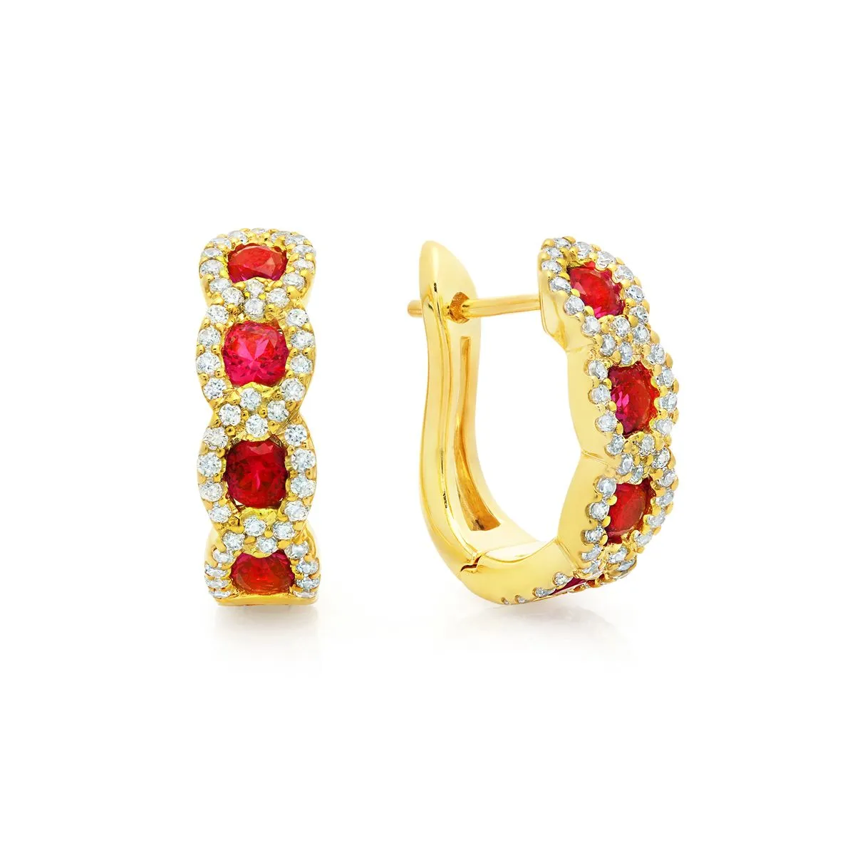 Fana Curb Link Sapphire and Diamond Hoop Earrings