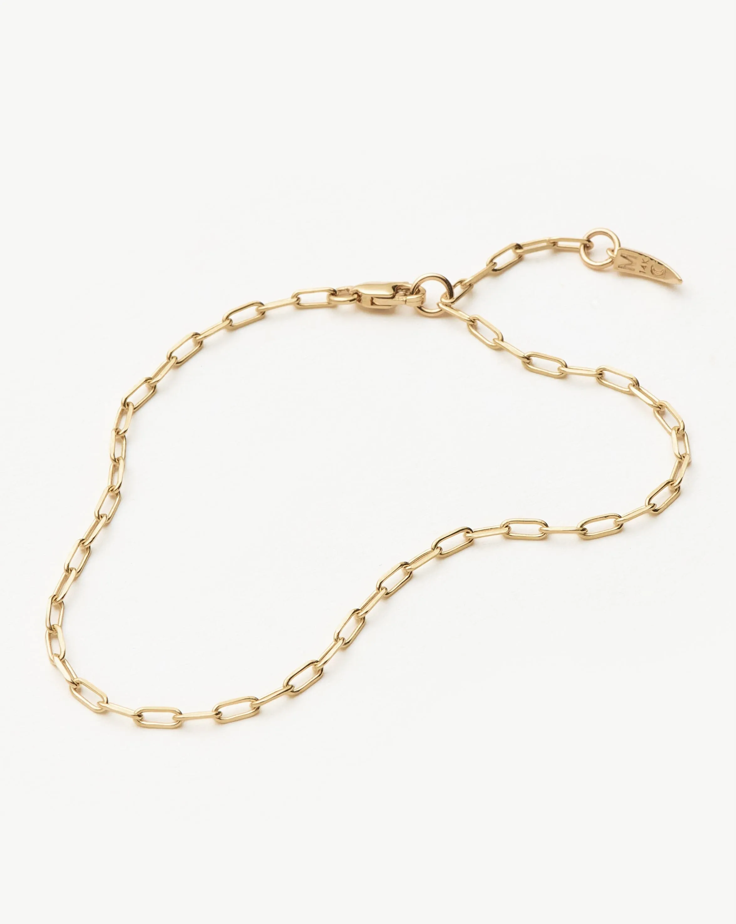 Fine Classic Paperclip Chain Bracelet | 14ct Solid Gold