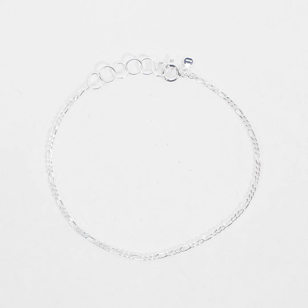 Fine Silver Figaro Chain Bracelet