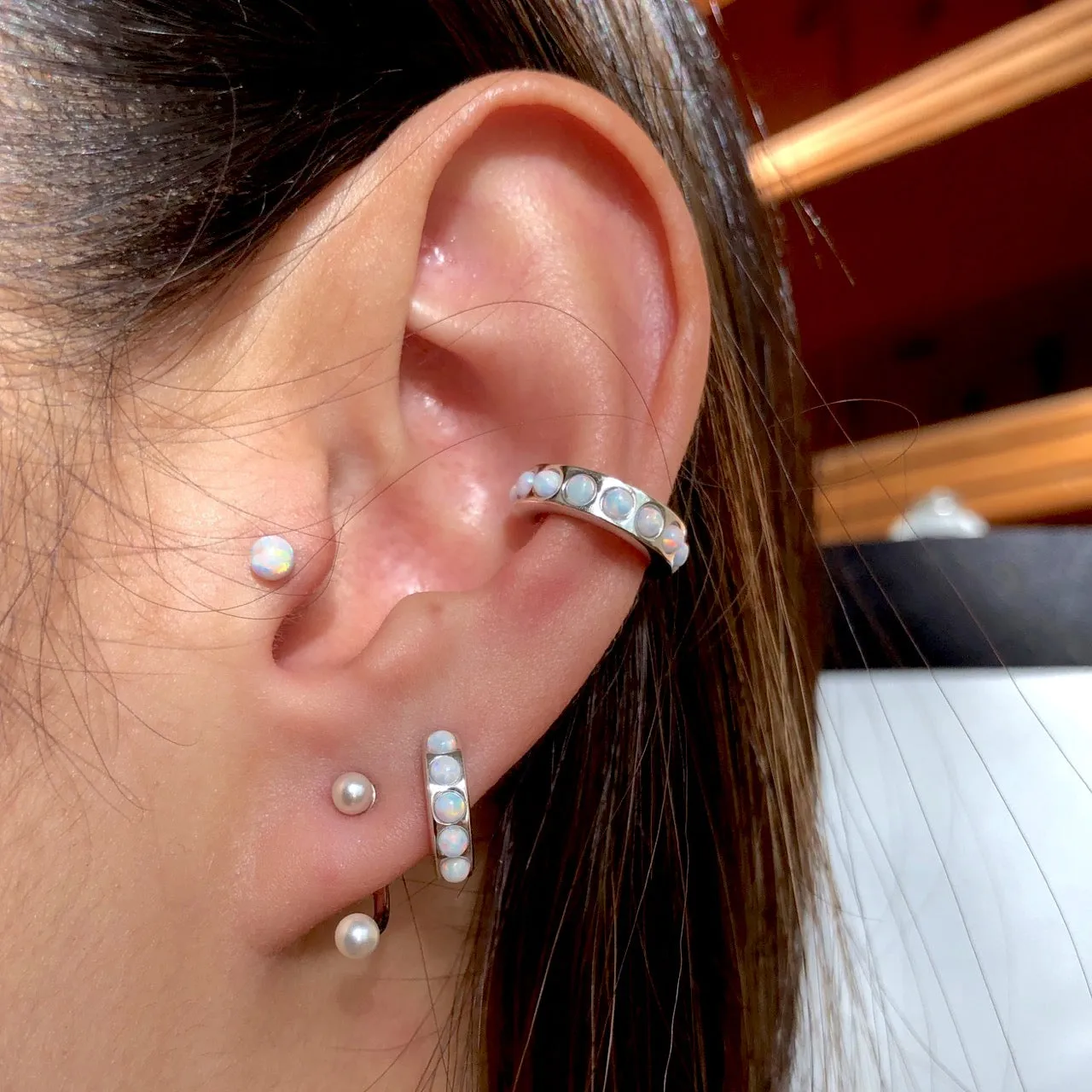 Fire Opal Ball Cartilage Barbell