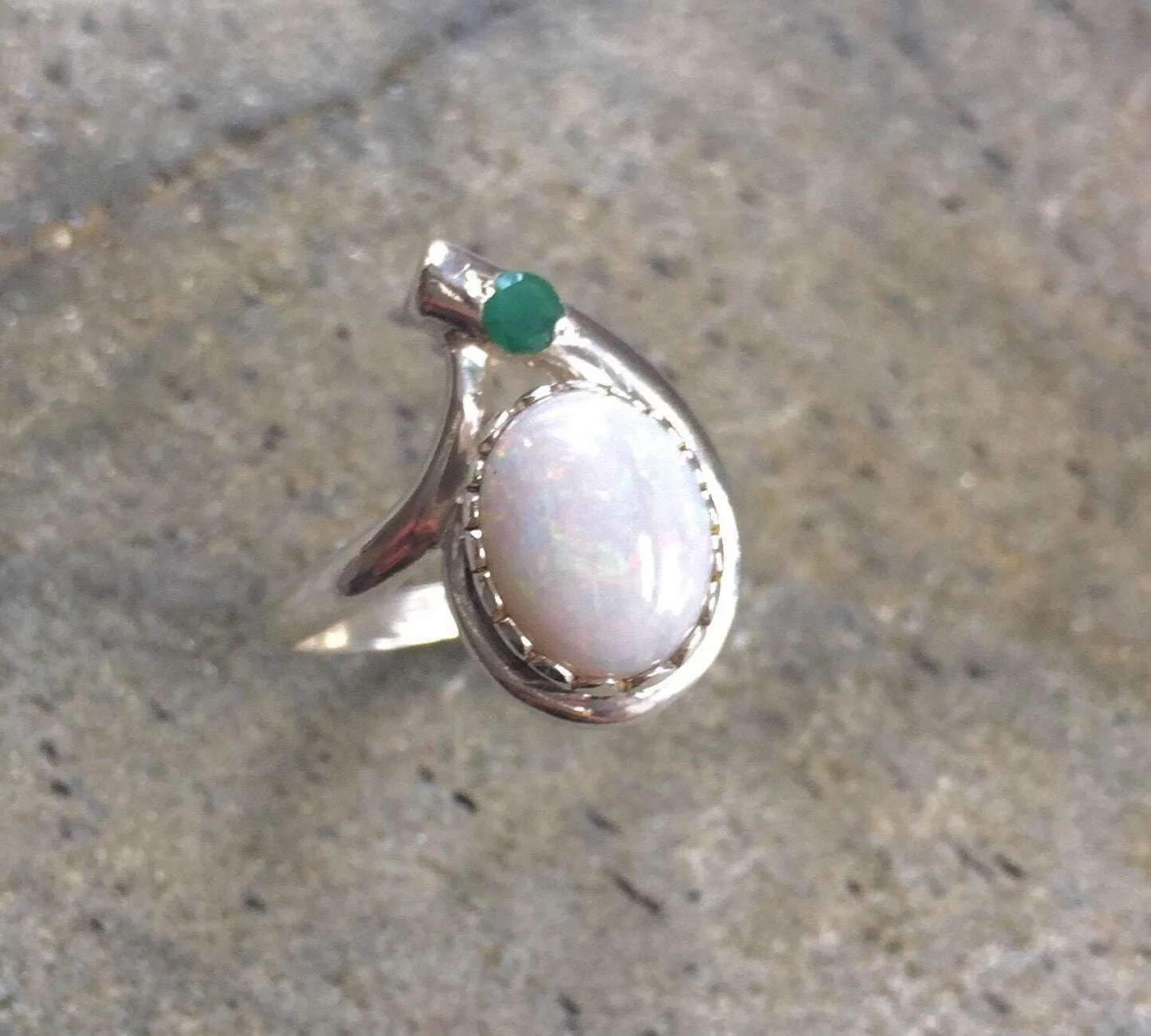 Fire Opal Ring - Opal Teardrop Ring - October Birthstone Ring