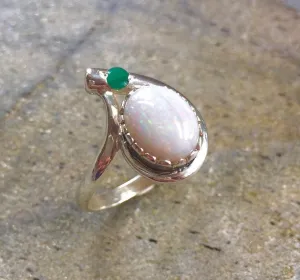 Fire Opal Ring - Opal Teardrop Ring - October Birthstone Ring