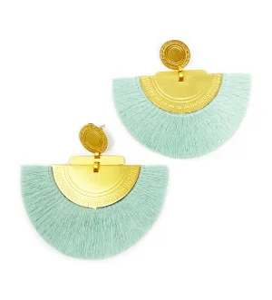 Fringe Crescent Earring: Sea Foam