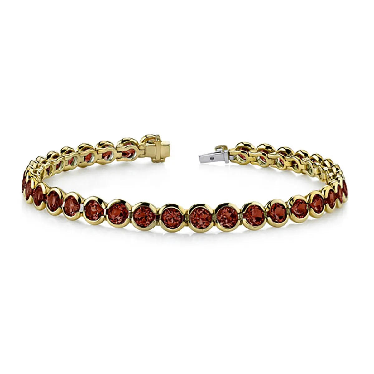 Garnet 14K Yellow Gold Bracelet