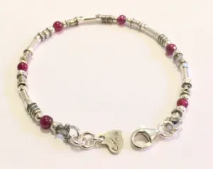 Garnet & Silver Bracelet