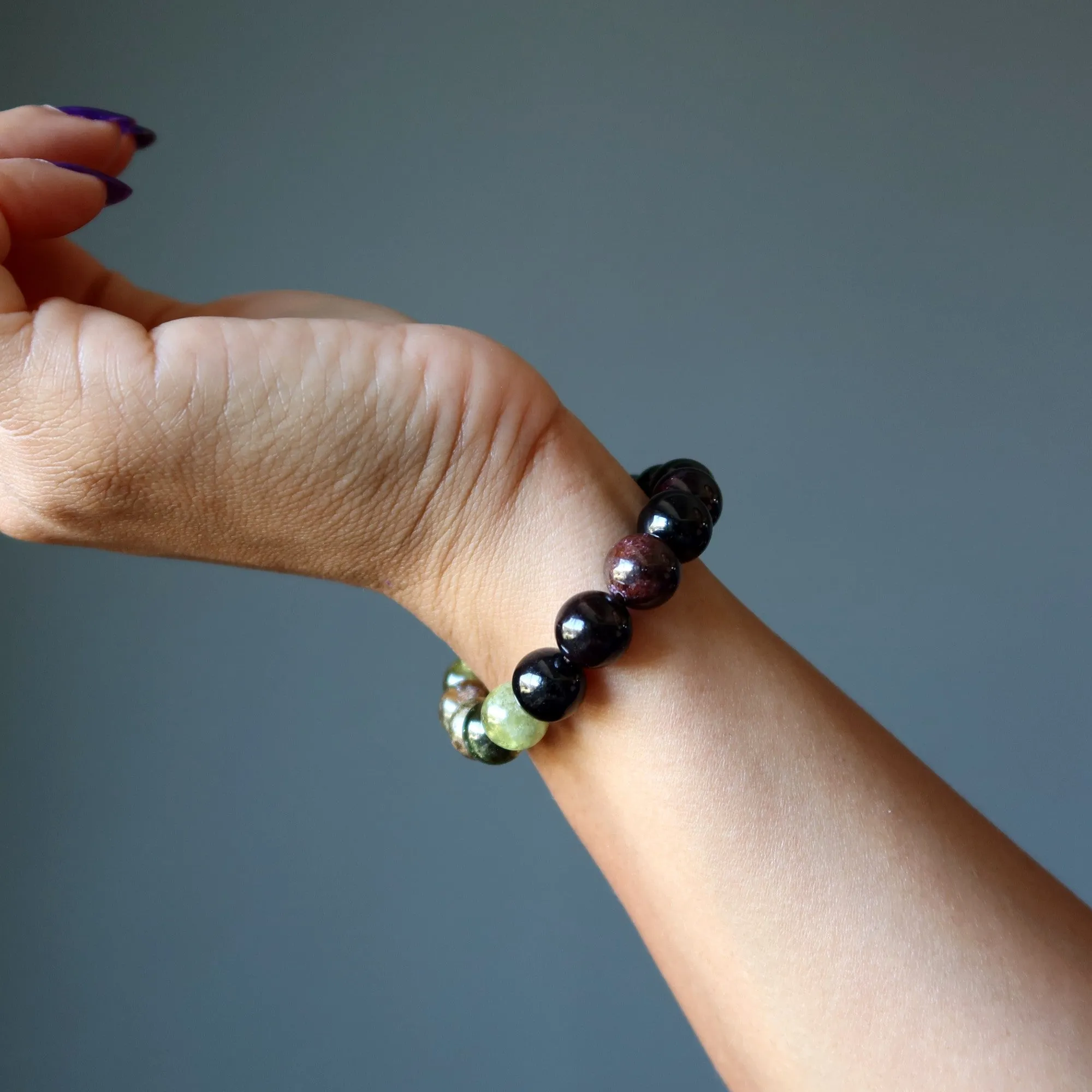 Garnet Bracelet Red Green Perfect Team