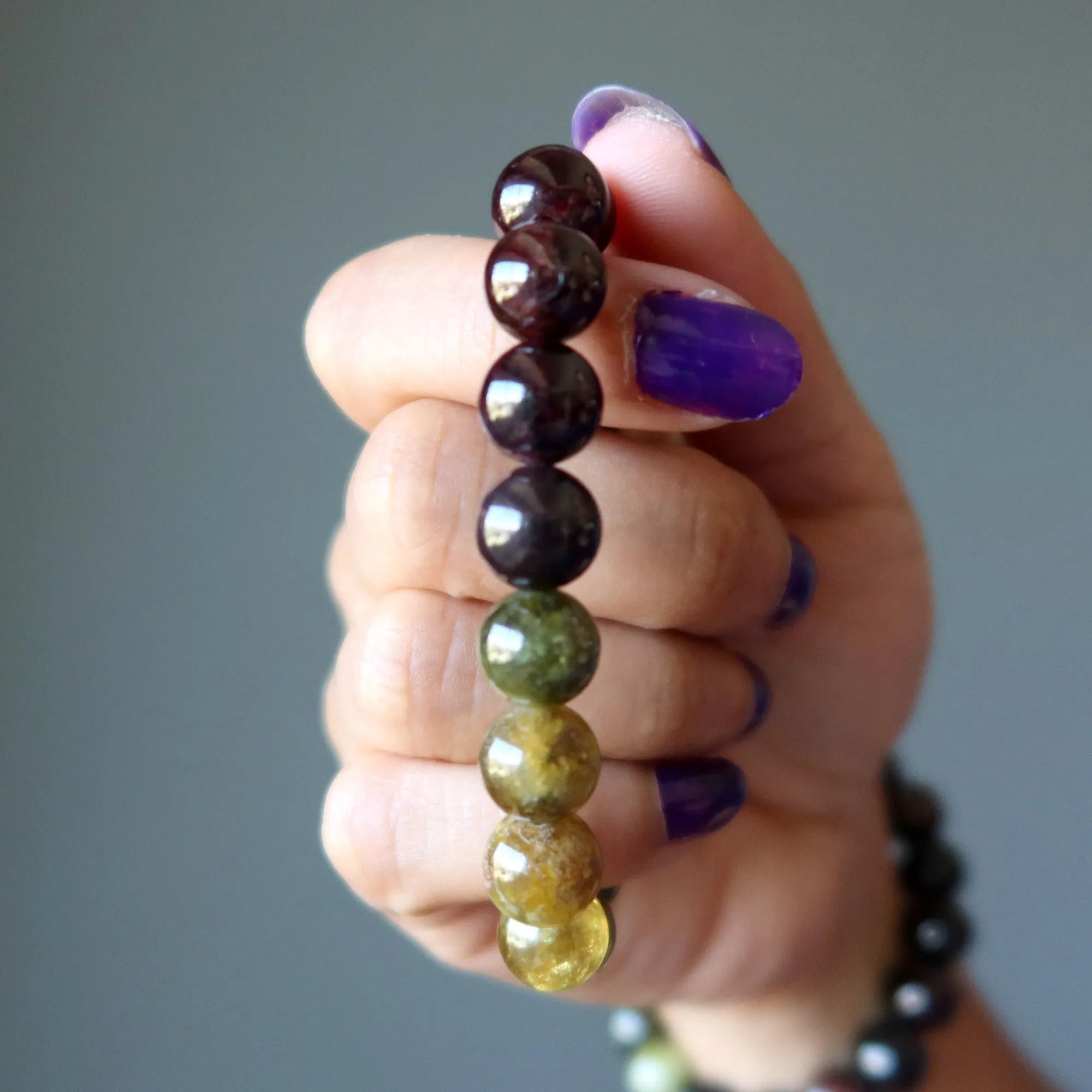 Garnet Bracelet Red Green Perfect Team