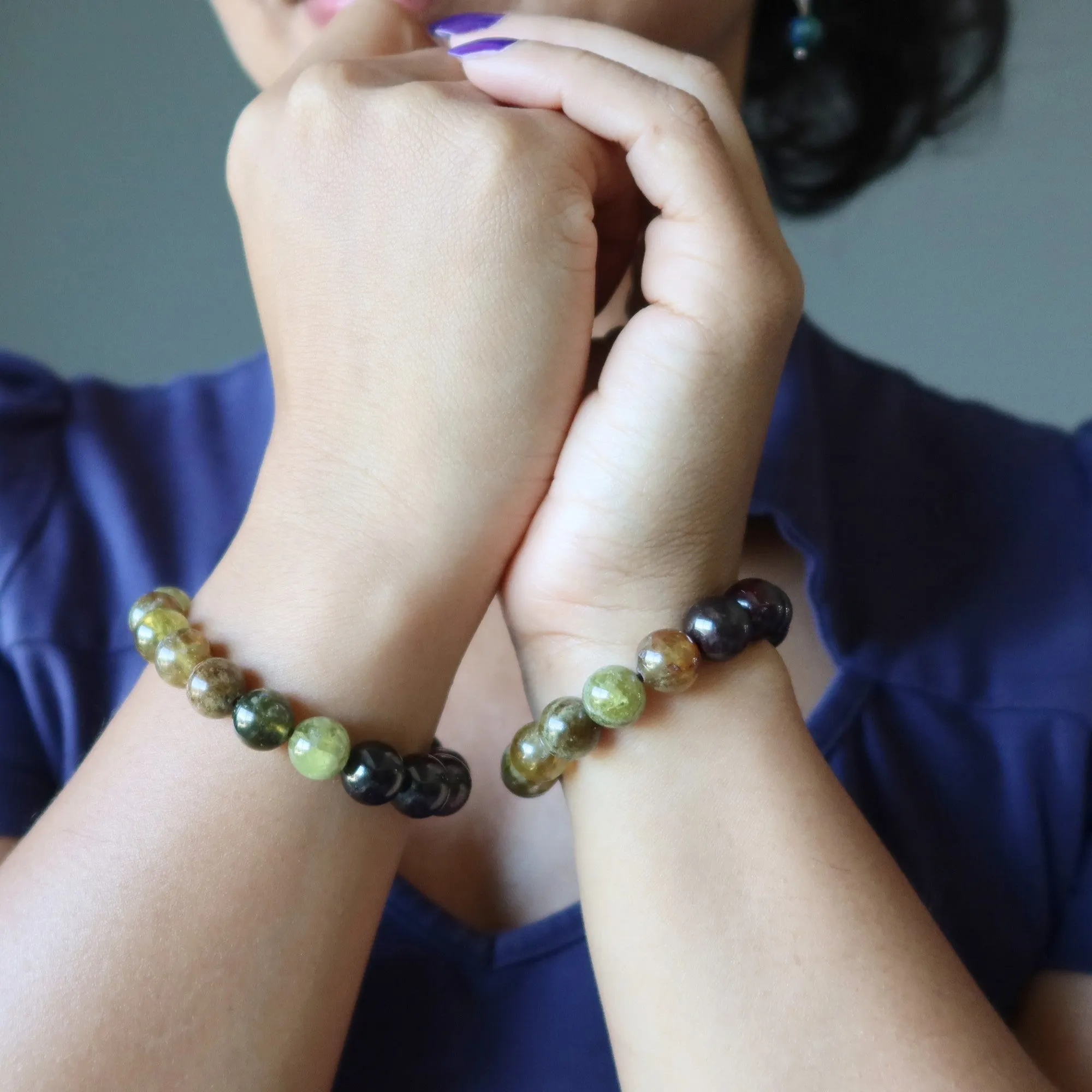 Garnet Bracelet Red Green Perfect Team