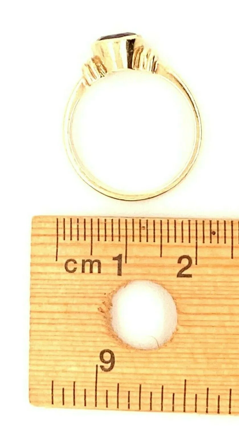 Garnet Dress Ring 9ct Yellow Gold Fine Gemstone Jewellery Band Size: N 1/2