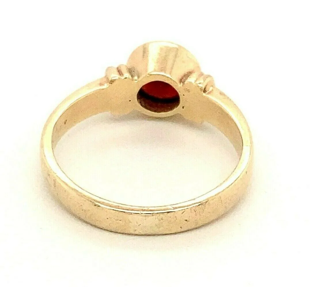 Garnet Dress Ring 9ct Yellow Gold Fine Gemstone Jewellery Band Size: N 1/2