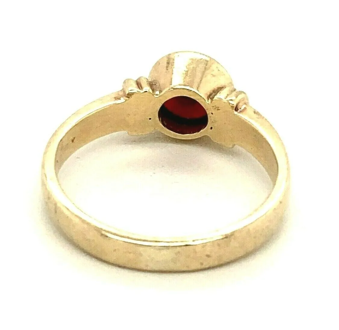 Garnet Dress Ring 9ct Yellow Gold Fine Gemstone Jewellery Band Size: N 1/2