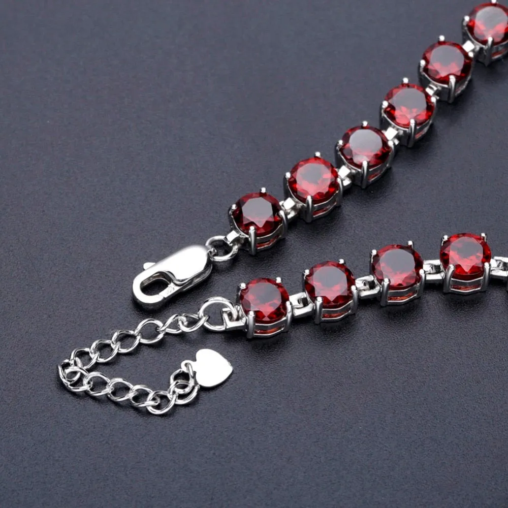 Garnet Gemstone Tennis Bracelets