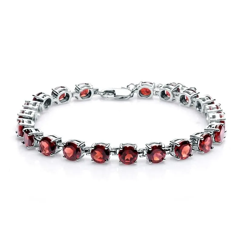 Garnet Gemstone Tennis Bracelets