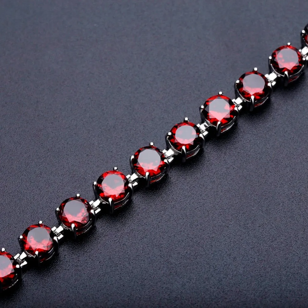 Garnet Gemstone Tennis Bracelets