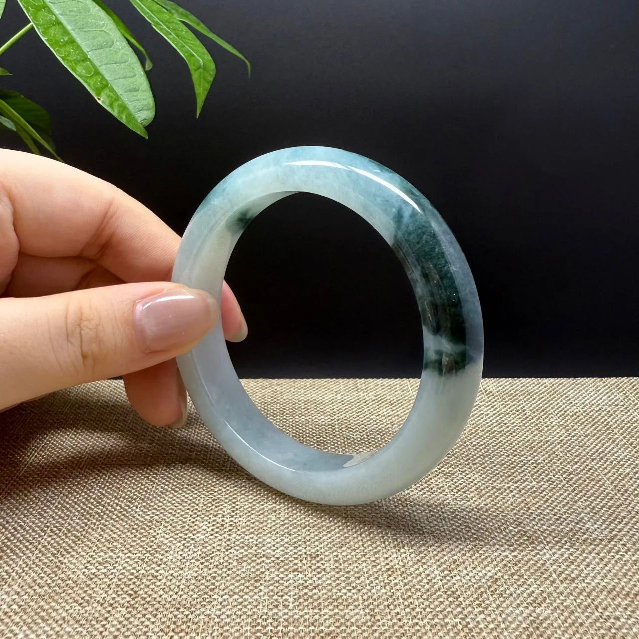 Genuine Burmese Blue Green Jade Jadeite Bangle Bracelet ( 57mm )