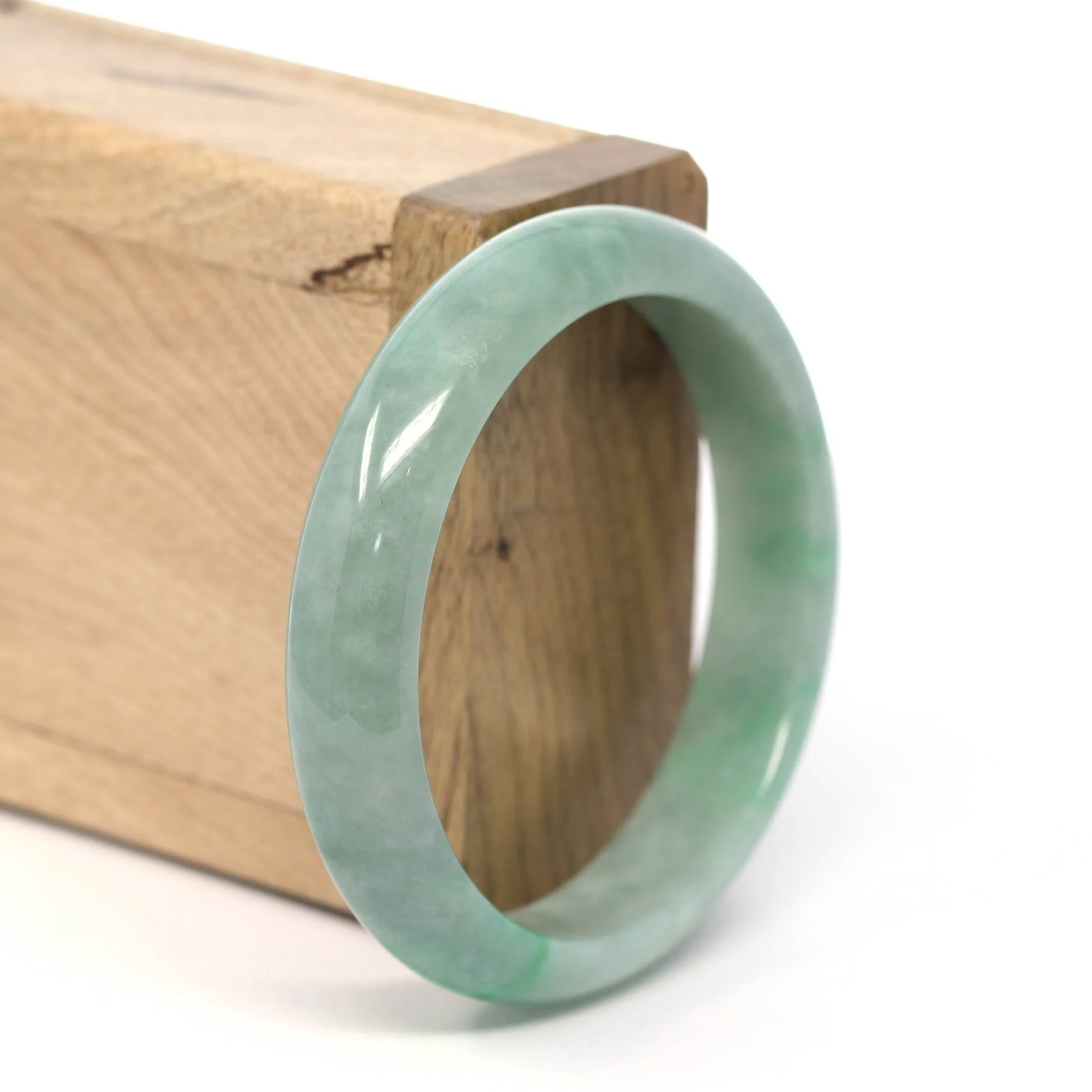 Genuine Burmese Forest Green Jadeite Jade Bangle Bracelet (55.93 mm) #234