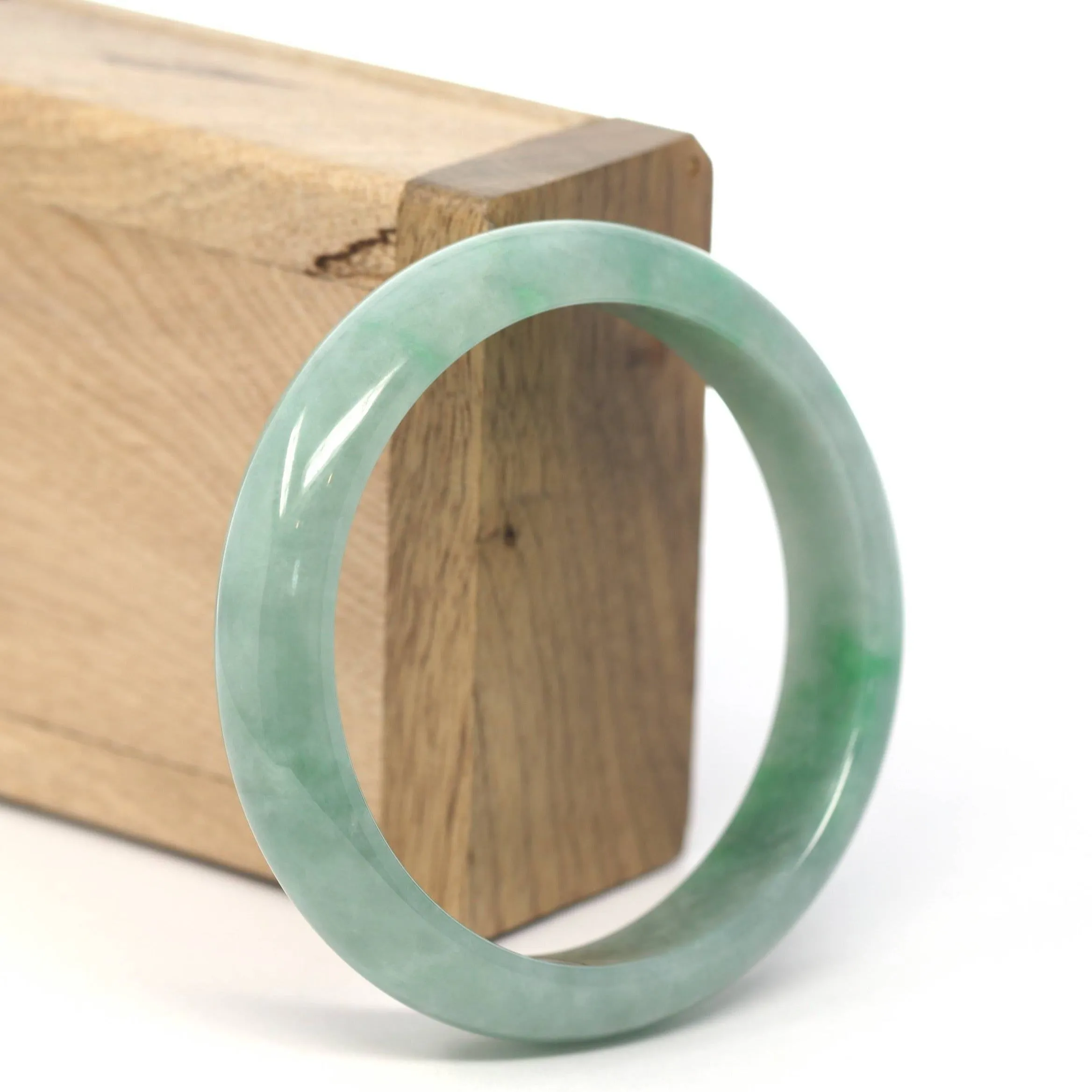Genuine Burmese Forest Green Jadeite Jade Bangle Bracelet (55.93 mm) #234