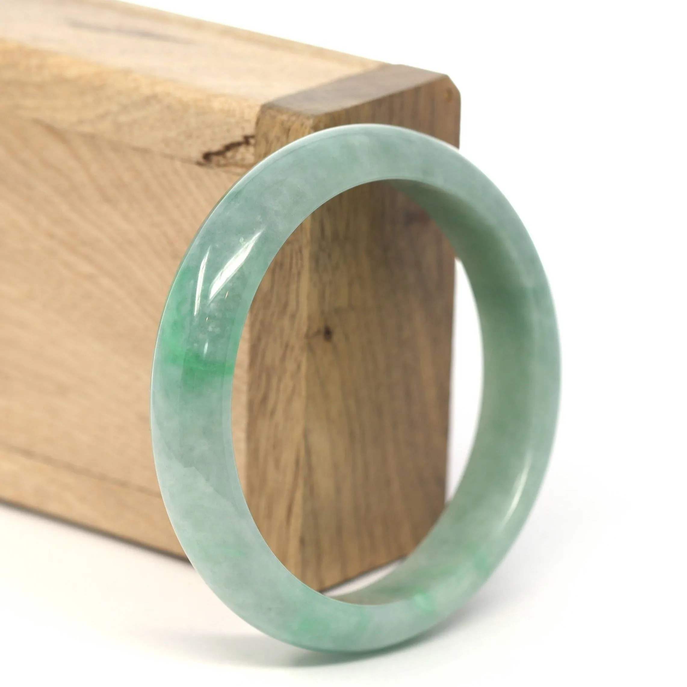 Genuine Burmese Forest Green Jadeite Jade Bangle Bracelet (55.93 mm) #234