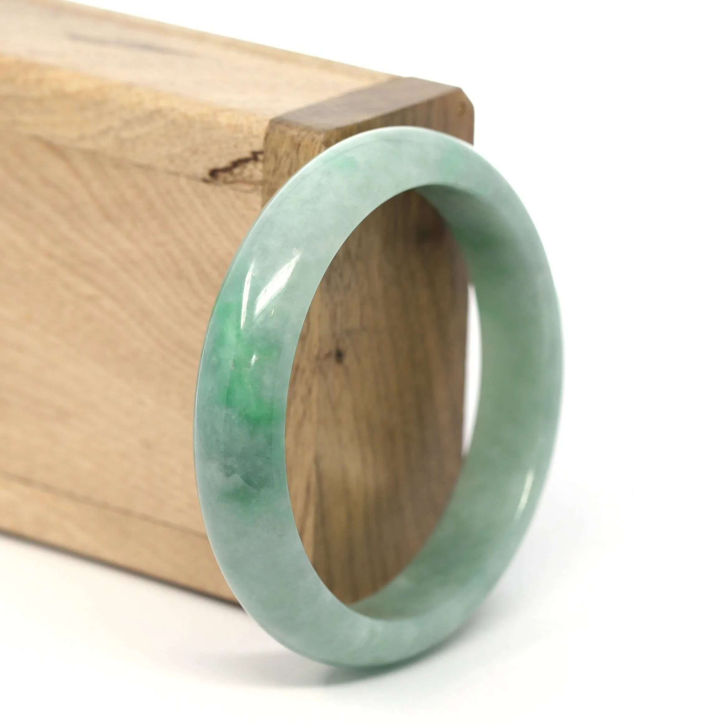 Genuine Burmese Forest Green Jadeite Jade Bangle Bracelet (55.93 mm) #234