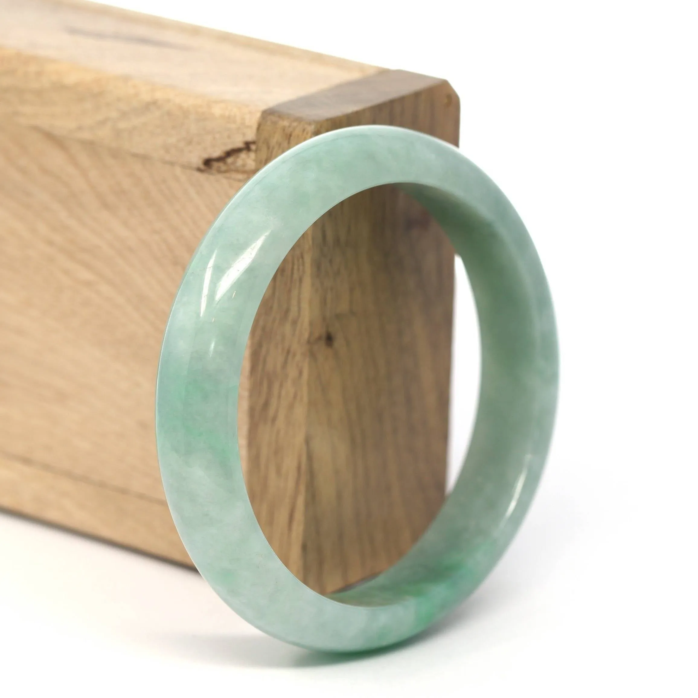 Genuine Burmese Forest Green Jadeite Jade Bangle Bracelet (55.93 mm) #234