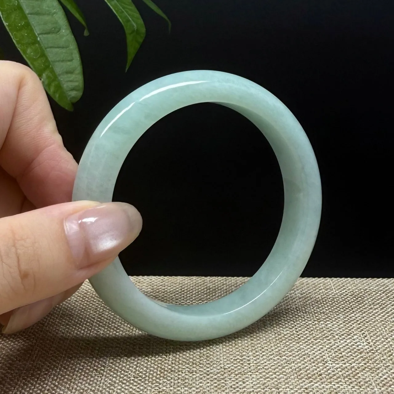 Genuine Burmese Green Jade Jadeite Bangle Bracelet ( 54.4mm )