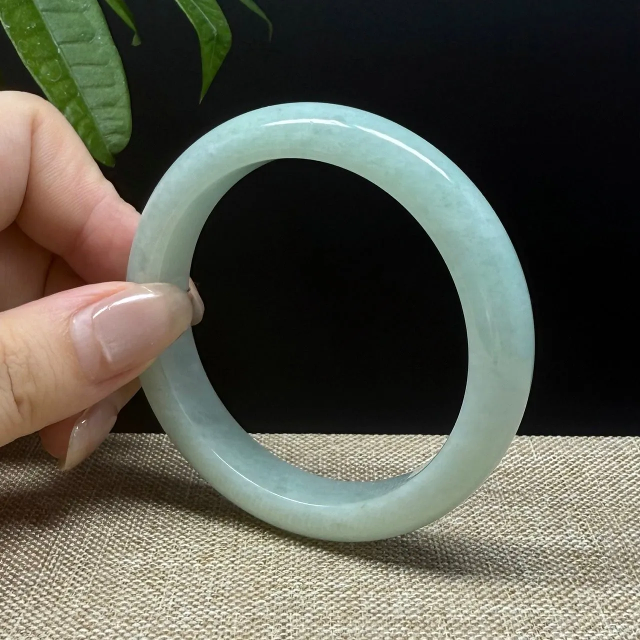 Genuine Burmese Green Jade Jadeite Bangle Bracelet ( 54.4mm )