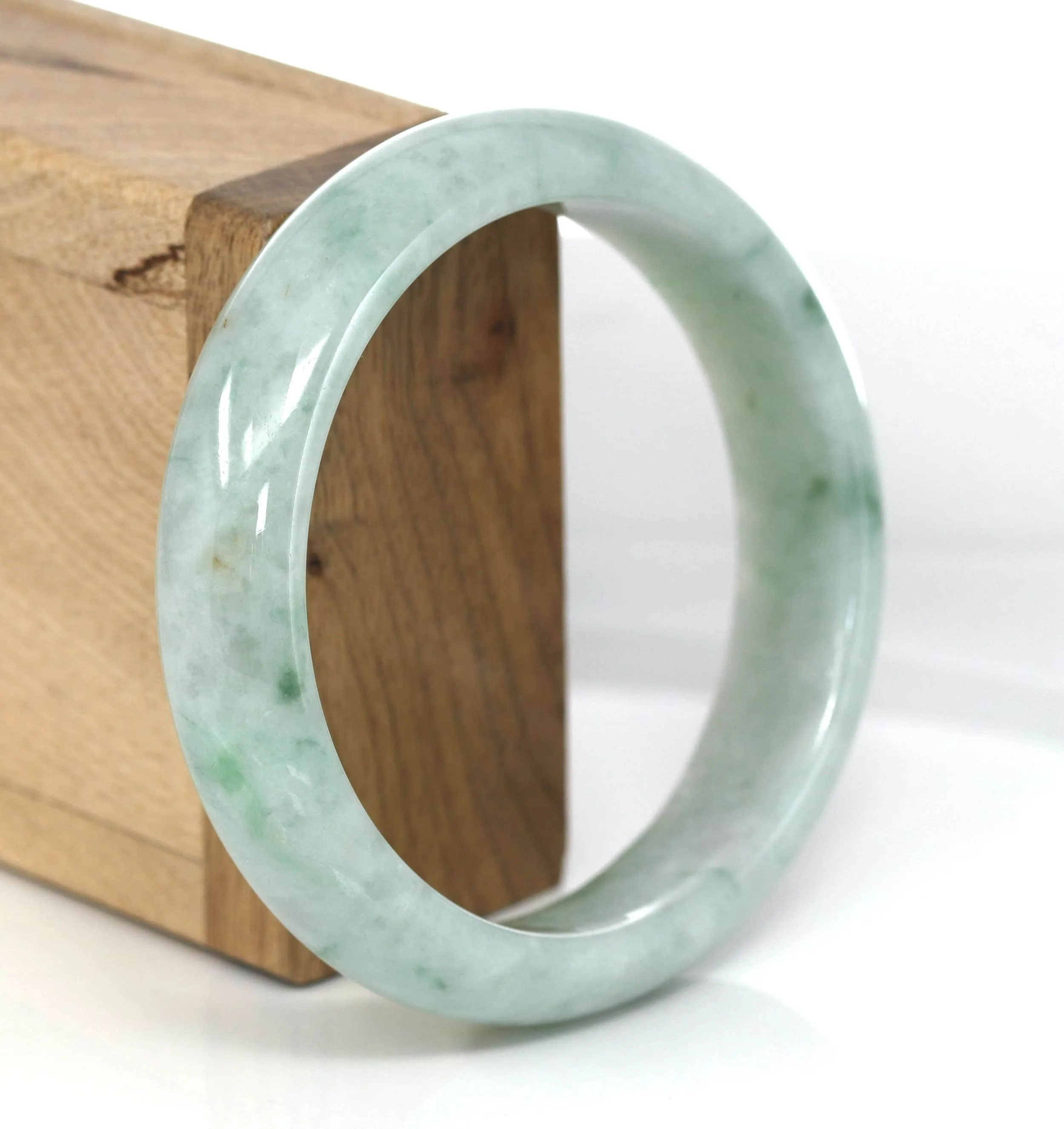 Genuine Burmese Green Jadeite Jade Bangle Bracelet ( 58.0 mm) #399