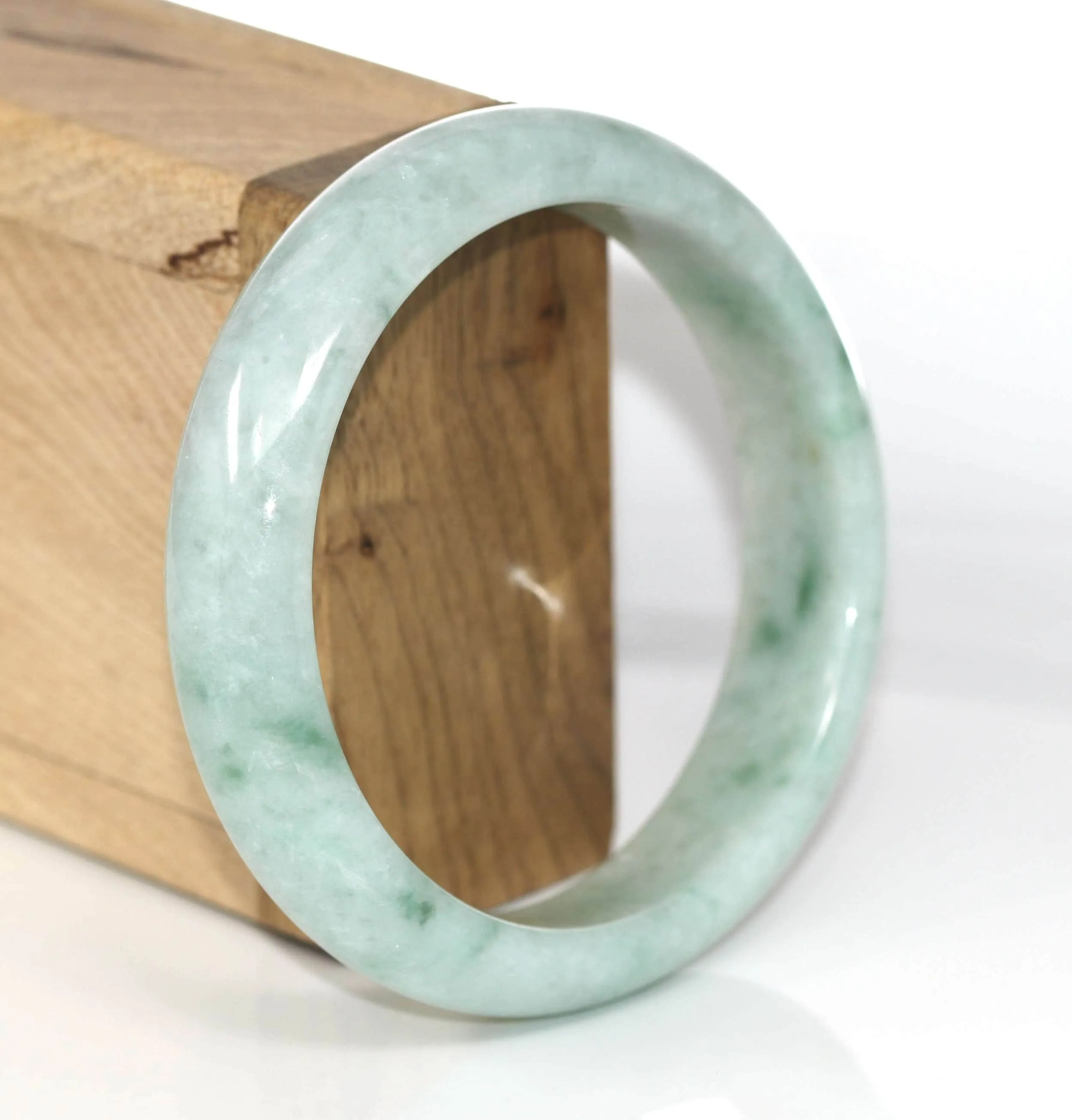 Genuine Burmese Green Jadeite Jade Bangle Bracelet ( 58.0 mm) #399