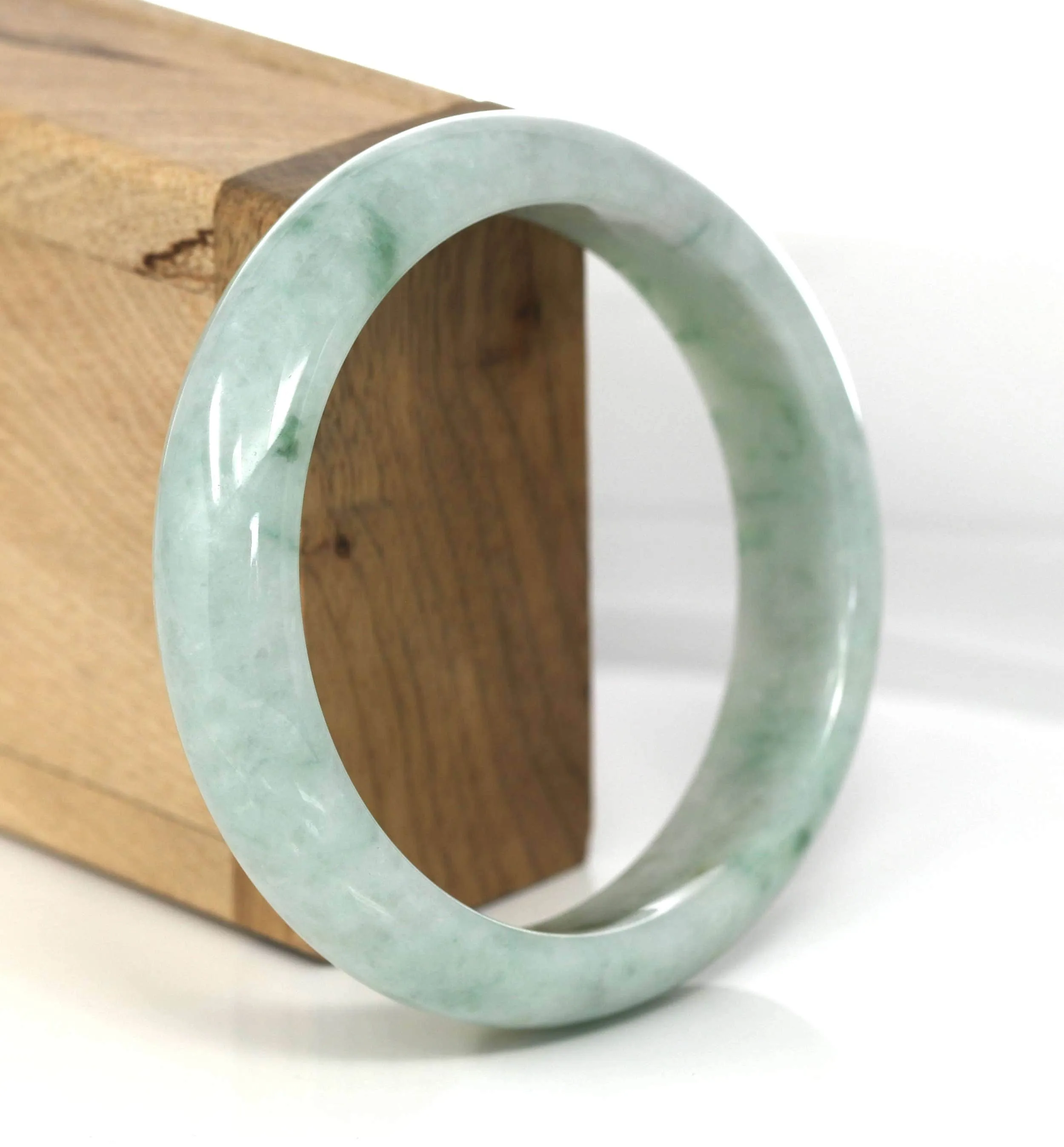 Genuine Burmese Green Jadeite Jade Bangle Bracelet ( 58.0 mm) #399
